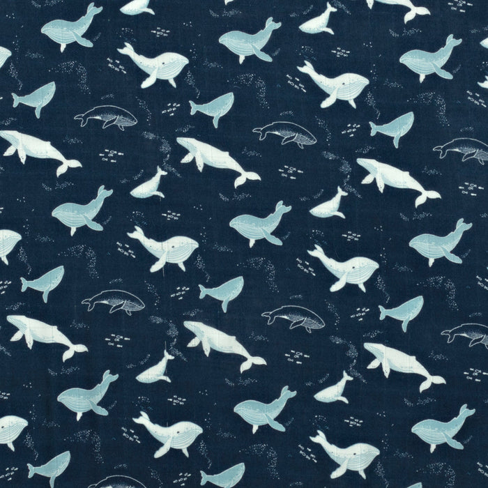 Loulou Lollipop Fitted Crib Sheet - Whales