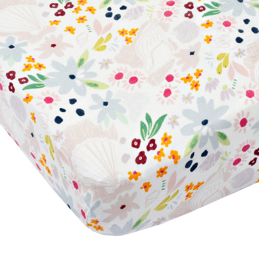 Loulou Lollipop Fitted Crib Sheet - Shell Floral