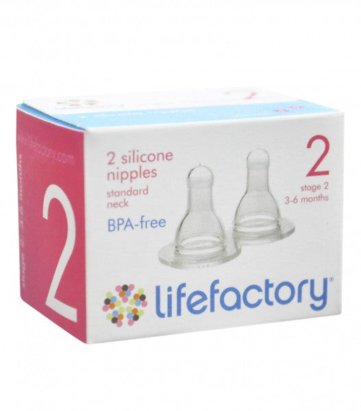 LifeFactory 2 Silicone Nipples Stage 2 : 3-6 months
