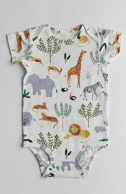 Loulou Lollipop Short Sleeve Bodysuit - Safari Jungle