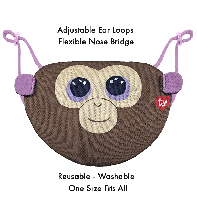 TY Beanie Bee Mask - Coconut Brown Monkey