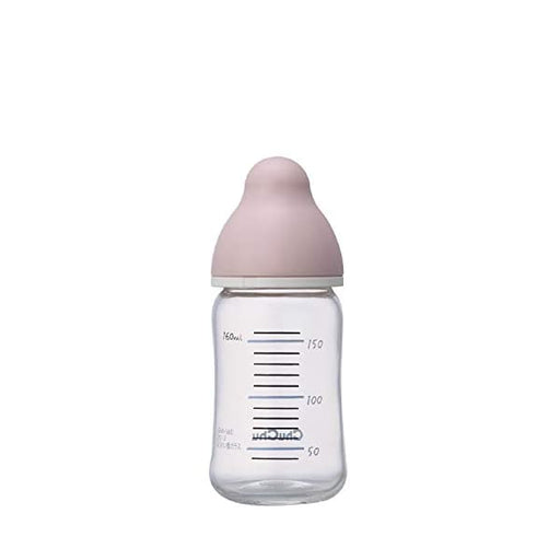 ChuChu Baby Heat Resistant Glass Nursing Bottle with Wide-Neck Silicone Nipple 160ml
