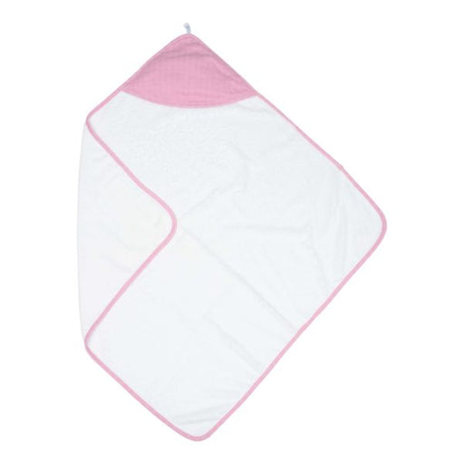 Juddlies Bamboo Hooded Towel - White/Sunset Pink JL536