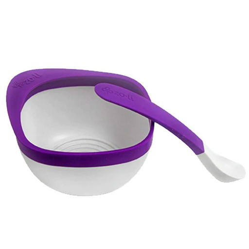 Zoli Mash Bowl And Spoon Kit - Purple