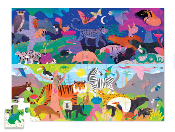 Crocodile Creek Opposite Night and Day 48Piece Puzzle