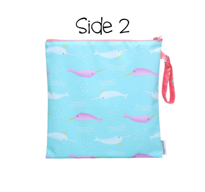 Flapjack Kids 2-Sided Wet Bag - Mermaid | Narwhal