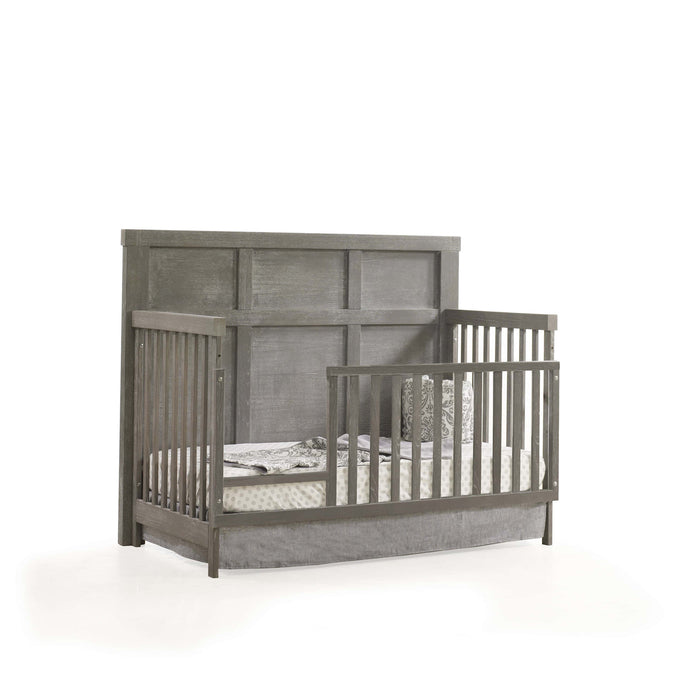 Natart Rustico Convertible Crib with Upholstered Panel - Fog Linen Weave/Owl