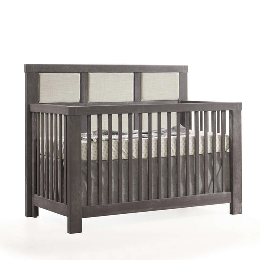 Natart Rustico Convertible Crib with Upholstered Panel - Talc Linen Weave/Grigio (MARKHAM STORE PICKUP ONLY)