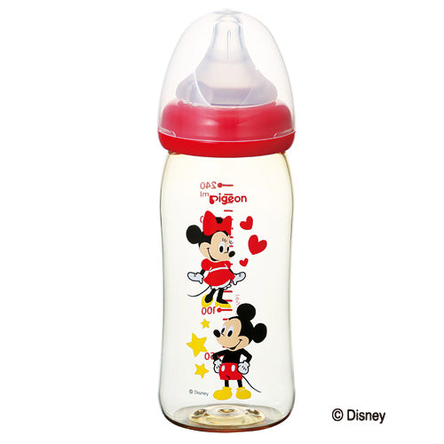 Pigeon Plastic Bottle With Silicone Nipple - Mickey Mouse M From 3 Months 240ml 00348