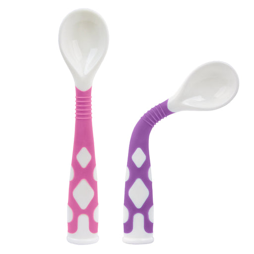 Kushies SiliBend Bendable Spoon 2pk- Fuchsia/Purple F110-G01