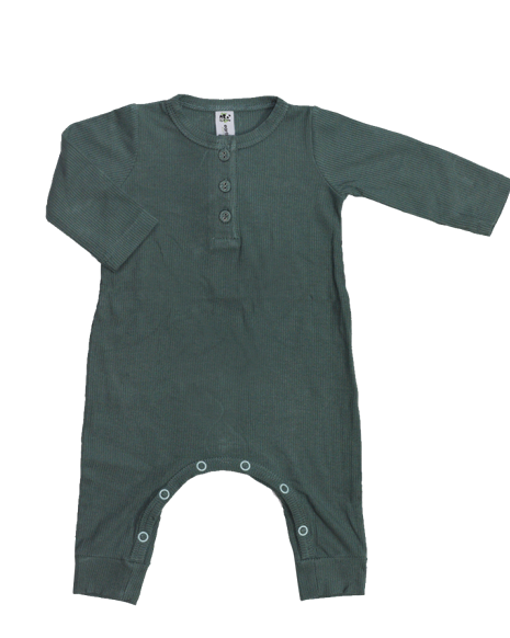 Earth Baby Bamboo Long Sleeve Romper - Spruce