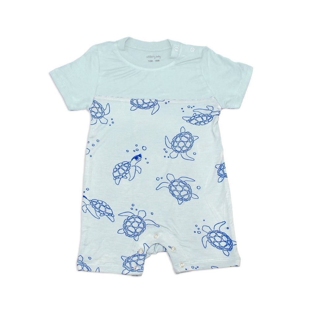 Silkberry Baby Bamboo Short Sleeve Romper - Sea Turtle Print WF4280_ST — CanaBee  Baby