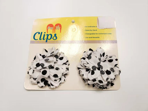 Wee Squeak Clips for Shoes & Hair - White/Black Dots