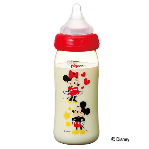 Pigeon Plastic Bottle With Silicone Nipple - Mickey Mouse M From 3 Months 240ml 00348