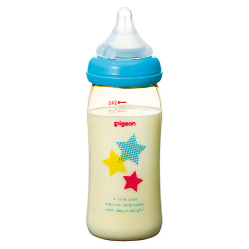 Pigeon Decorated Plastic Bottle With Silicone Nipple - Stars M From 3 Months 240ml 00344