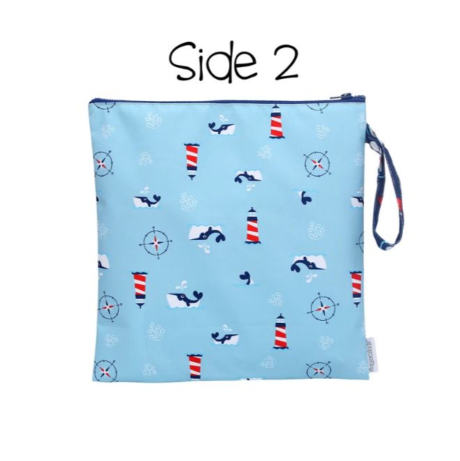 Flapjack Kids 2-Sided Wet Bag - Shark & Crab | Nautical