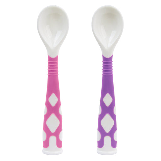 Kushies SiliBend Bendable Spoon 2pk- Fuchsia/Purple F110-G01