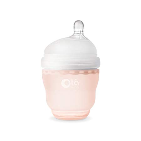 Olababy Gentle Bottle Silicone Feeding Bottle - 4oz/120ml - Coral