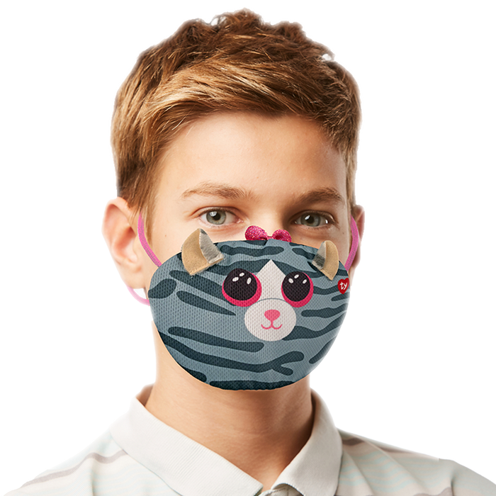 TY Beanie Bee Mask - Kiki Striped Grey Cat