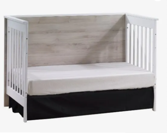 Natart Tulip Urban Convertible Crib and 3 Drawer Dresser XL - White/Sand - MARKHAM STORE PICKUP ONLY