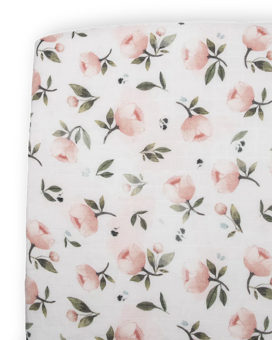 Little Unicorn Organic Cotton Muslin Fitted Crib Sheet Watercolor Floret