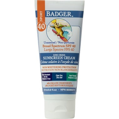 Badger Sport Clear Zinc Kid Sunscreen SPF40 87ml