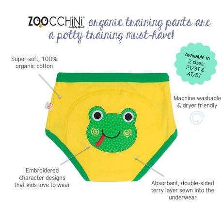 Zoocchini Training Pants - Flippy the Frog 3T/4T