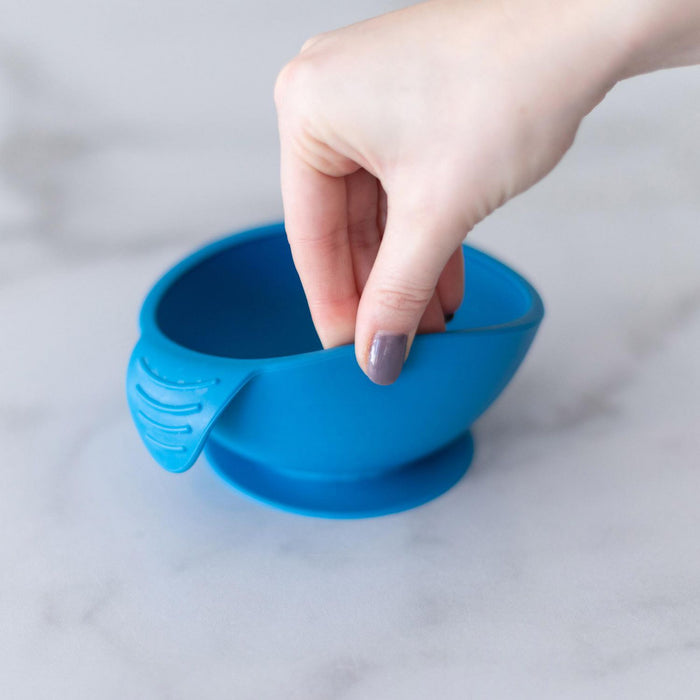 Bumkins Silicone First Feeding Set with Lid & Spoon - Deep Blue
