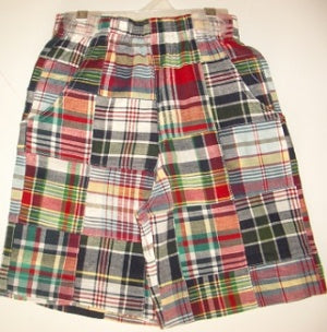 CR SPORTS Little Boys Pull On Plaid Shorts - Olive