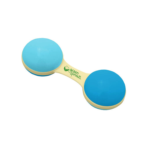 Green Sprouts Cornstarch Dumbbell Rattle Made From Plants Aqua  3m+