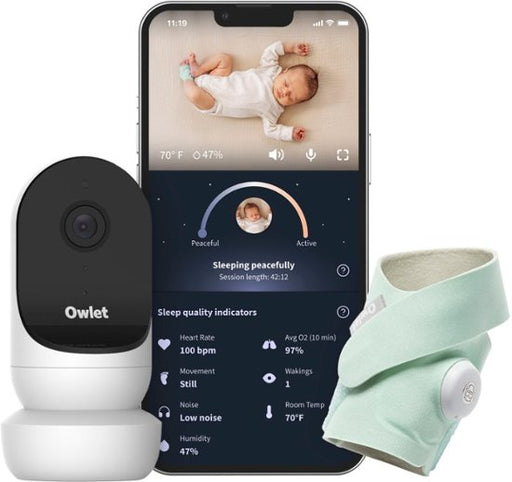 Owlet Dream Duo with Cam 2 Smart HD Video Baby Monitor - Mint