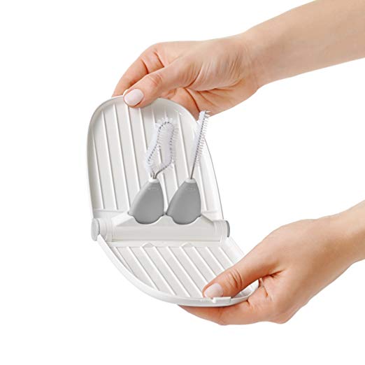 Oxo Breast Pump Parts Drying Rack with Detail Brushes Grey 62123400