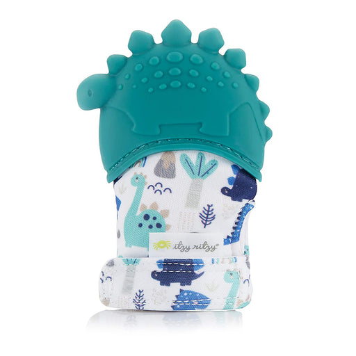 Itzy Ritzy Silicone Teething Mitts - Teal Dino