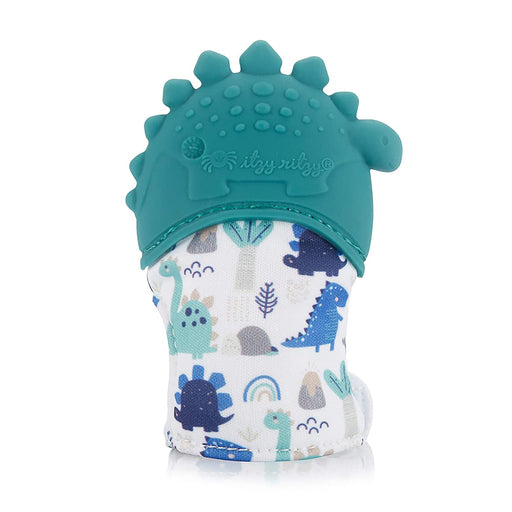 Itzy Ritzy Silicone Teething Mitts - Teal Dino