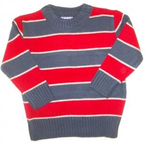 CR SPORTS Striped Acrylic Sweater - Red