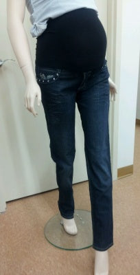 TM Maternity  Maternity Jeans with Gem Stones and Embroidery