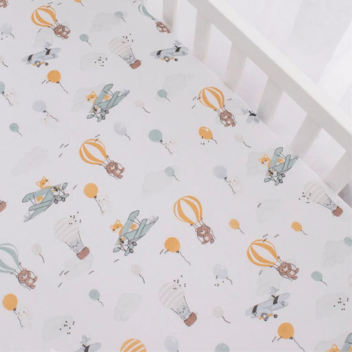 Living Textiles Cotton Jersey Fitted Sheet - Up&Up Away
