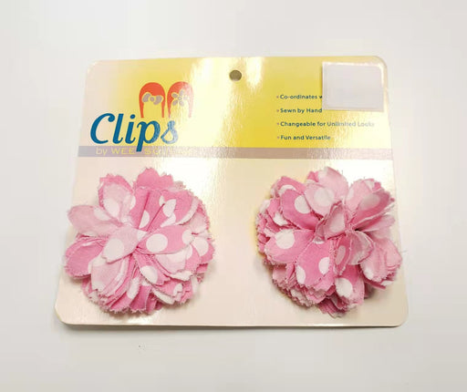 Wee Squeak Clips for Shoes & Hair - Pink/White Dots