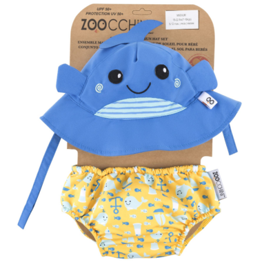 Zoocchini Swim Diaper & Sun Hat Set - Whale