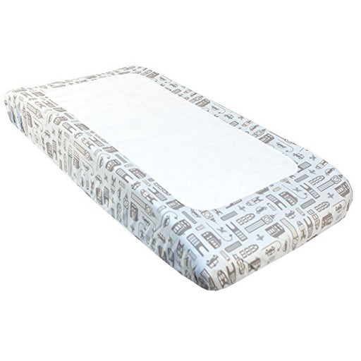 Kushies Percale Changing Pad Cover  w/Terry Inlay Blue City (BN719-205)