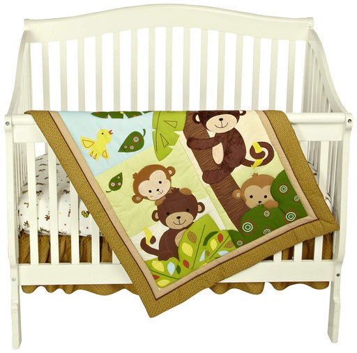 Bedtime Originals 3 pc Crib Set - Curly Tails Monkey