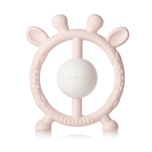 Ali+Oil Giraffe Teether & Rattle Silicone Toy - Pink