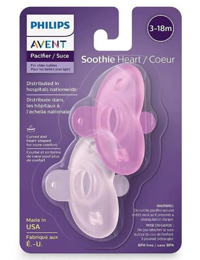 Avent Soothie Heart - Pink/Light Pink