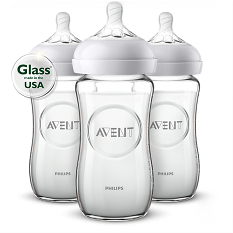 Avent Natural Glass Bottle 8oz - 3pk