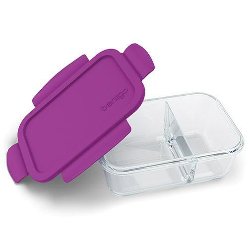 Bentgo Glass 2 Compartment Container Purple BGO-GLSM-PRP