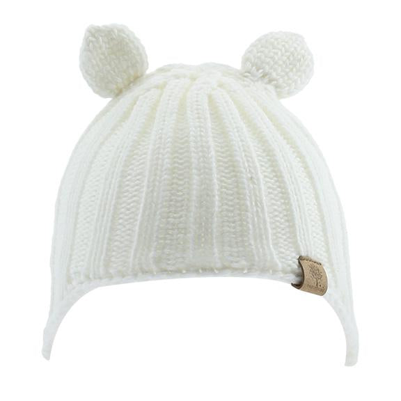 Bedford Knitted Beanie w/ Ear Cover Off White