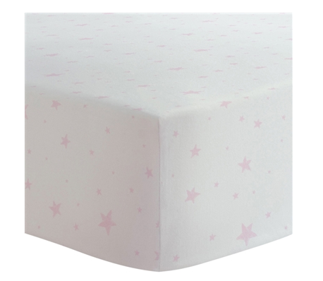 Kushies Fitted Crib Sheet Pink Scribble Stars (S330-604)
