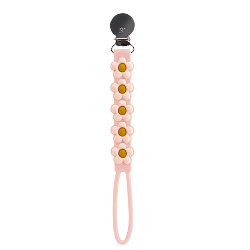 Loulou Silicone Pacifier Clip Daisy Pink