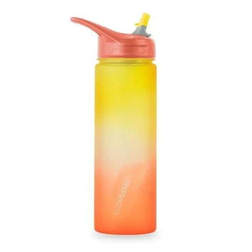 EcoVessel Sport Water Bottle With Silicone Straw 24oz - Rising Sun