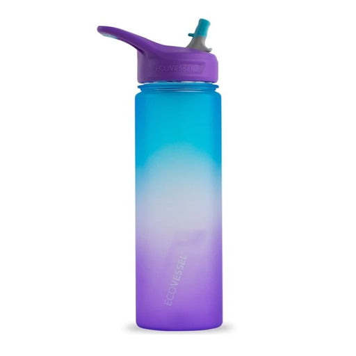 EcoVessel Sport Water Bottle With Silicone Straw 24oz - Lavender Fields